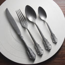 Axya Retro Relief Cutlery Set - Handmade Vintage Style Tableware Props