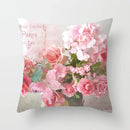 Axyaa Flower Pattern Decorative Sofa Cushion Cover Pillow Pink