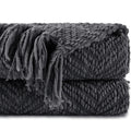 Axyaa Knitted Throw Blanket for Couch - Soft & Thick Decorative Sofa Blanket