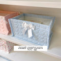 Axyaa Quilted Square Storage Basket: Cute Korean Organizer for Home Decoration