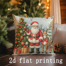 Axyaa Christmas Tree & Santa Pattern Pillow Covers - Sofa Bedroom Car Cushion Cover