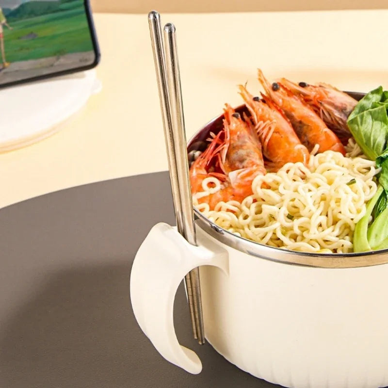 Axyaa Stainless Steel Insulation Soup Bowl with Lid - Large Capacity, Heat Resistant