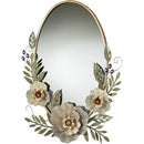 Axyaa Pastel Floral Oval Wall Mirror - Forever Blooms