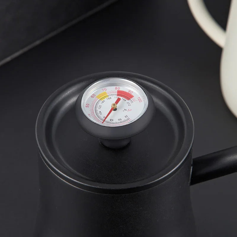 Axya Stainless Steel Coffee Thermometer with Clip-on Latte Jar Milk Frother.