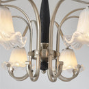 Axyaa Brushed Glass Flower Chandelier Pendant Light Vintage Hanging Lamp for Dining Room