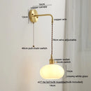 Axyaa Gray Glass LED Wall Lamp Sconce | Nordic Bedside Lamp for Home Decor