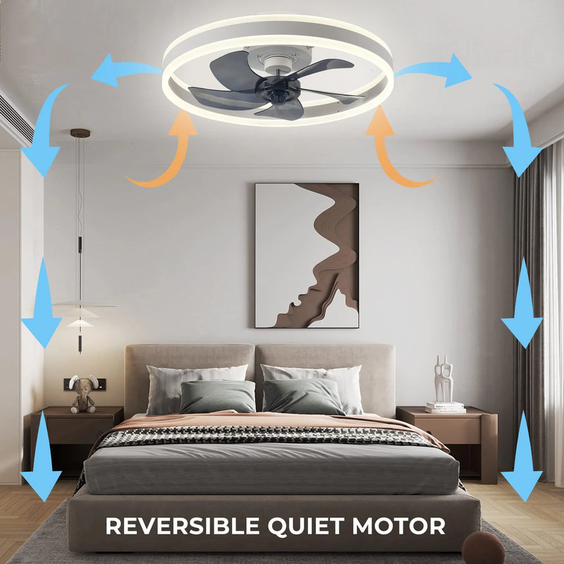 Axyaa 6-Speed Ceiling Fan with Adjustable Brightness LED Lighting