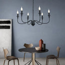 Axyaa LED Black Iron Chandelier for Home Decor and Lighting