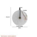 Axyaa Nordic LED Wall Sconce Round Black Iron Marble Light for Home Décor