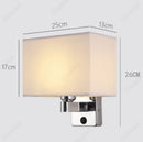 Axyaa LED Fabric Wall Lampshade with Switch for Bedroom or Living Room
