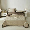 Axyaa Cotton Jacquard Summer Quilt Set - Single Size, Airy & Cooling, Four Pieces