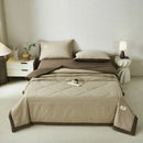 Axyaa Cotton Jacquard Summer Quilt Set - Single Size, Airy & Cooling, Four Pieces