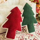 Axyaa Red Green Christmas Tree Plush Pillow: Festive Home Sofa Decoration