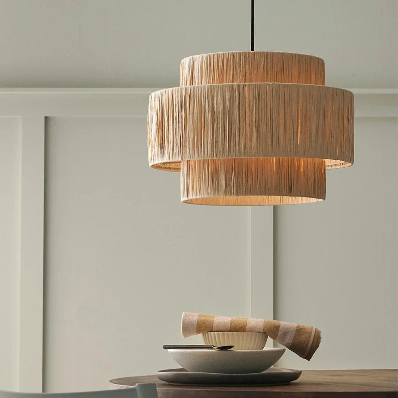 Axyaa Wabi Sabi Raffia Grass Pendant Lights