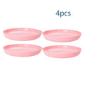 Pink Striped Home Plate Set with Axyaa Brand - Reusable Tableware for Fruit, Dessert, and Snacks