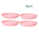 Pink Striped Home Plate Set with Axyaa Brand - Reusable Tableware for Fruit, Dessert, and Snacks