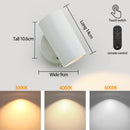Axyaa LED Remote Charge Wall Lamp 3-Color Bedroom Living Room Lighting