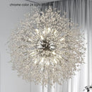 Axyaa Nordic Dandelion Chandelier Gold/Chrome Crystals Pendant Lights Bar Lamp
