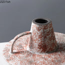 Axyaa Retro Ceramic Vase with Handle for Aesthetic Room Decor