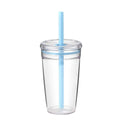 Axyaa 450ml Cute Clear Straw Water Tumbler Bottle - Ideal for Cold Drinks & Juices
