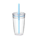 Axyaa 450ml Cute Clear Straw Water Tumbler Bottle - Ideal for Cold Drinks & Juices