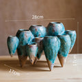 Axyaa Abstract Tooth Flower Pot: Artistic Ceramic Vase for Terrarium Home Decoration