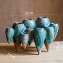 Axyaa Abstract Tooth Flower Pot: Artistic Ceramic Vase for Terrarium Home Decoration
