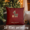 Axyaa Christmas Animals & Dino Pattern Pillow Cover for Sofa, Bedroom, Car