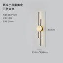 Axyaa Copper and Wood Grid Wall Lamp for High-end Living Room and Bedroom Lighting