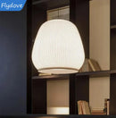 Axyaa White Knitted Fabric Pendant Light: Modern Spanish Designer Mushroom Lamp for Home Decor