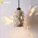 Axyaa Natural Yellow Stone Hanging Pendant Light for Bedroom and Living Room