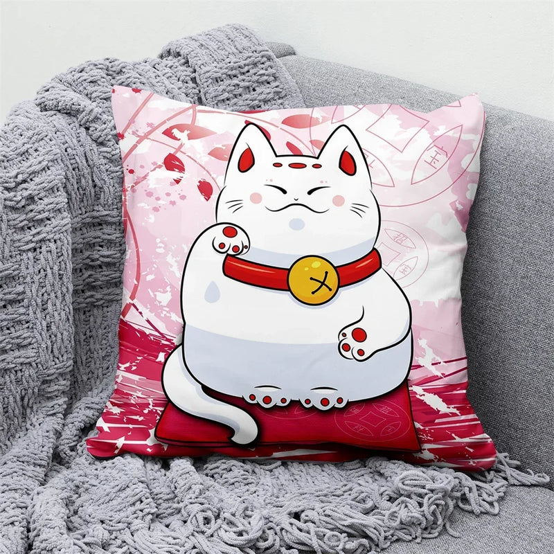 Axyaa Lucky Cat Japanese Style Sofa Bed Pillow Cover: Mount Fuji Japanese Art