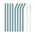 Axyaa Green Glass Straws - Reusable High Borosilicate Smoothie Cocktail Milkshake Straw