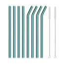 Axyaa Green Glass Straws - Reusable High Borosilicate Smoothie Cocktail Milkshake Straw