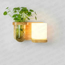 Axyaa Green Plant Wall Lamp with Pull Switch - Indoor Wood Sconces