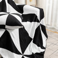 Axyaa Deer Plush Geometric Knitted Jacquard Blanket - Soft & Cozy Office Nap Blanket