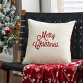 Axyaa Christmas Letter Pillow Cover Gold Holly Jolly Snowflake Soft Cushion Cover