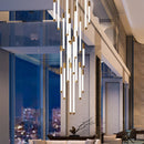 Luxury LED Spiral Staircase Chandelier for Villa Hall, Living Room, Restaurant by Axyaa
