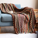 Axyaa Lightweight Knitted Throw Blanket with Tassels