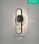 Axyaa Nordic Circle Ball Wall Lamps, Retro Minimalist Bedside Light, Gold