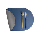 Axyaa Oval Green Faux Leather Placemat Set for Kitchen Dining & Coffee Table