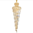 Axyaa Gold Crystal Pendant Chandelier for Duplex Building Staircase