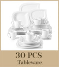Axyaa 30/60-Piece White Porcelain Dinner Set Tableware for 6/12