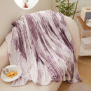 Axyaa Tie-Dye Rabbit Hair Strips Blanket - Multi-Functional & Thick for All Seasons