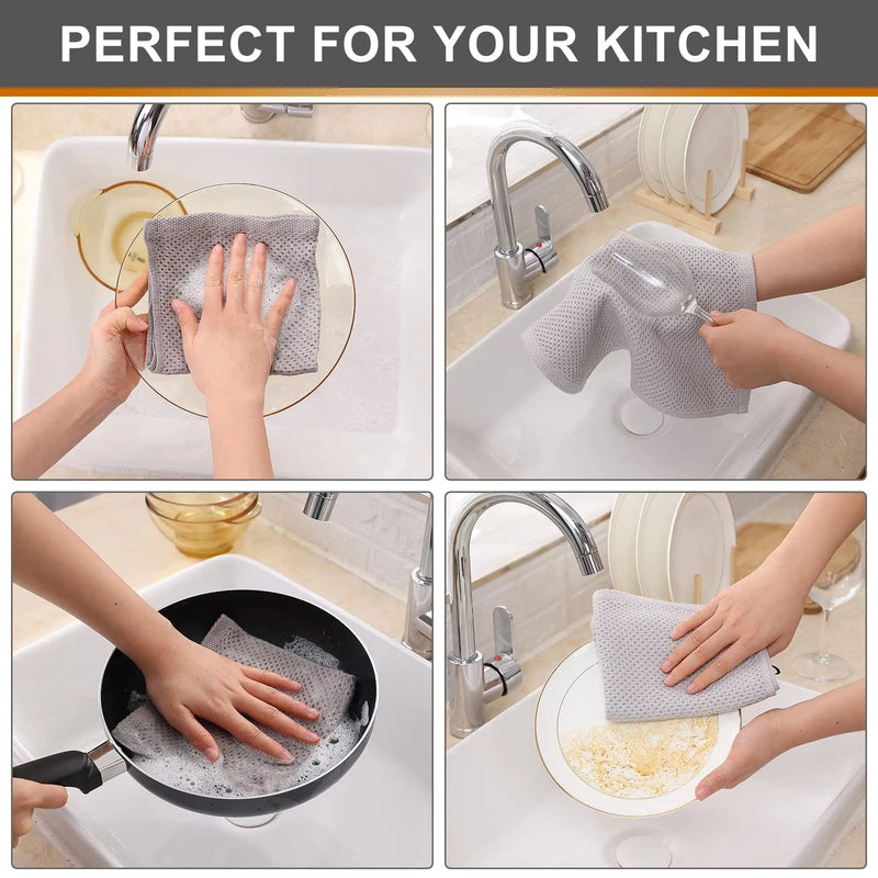 Axyaa Cotton Kitchen Towel Set: Absorbent, Quick Dry & Soft Dishcloths