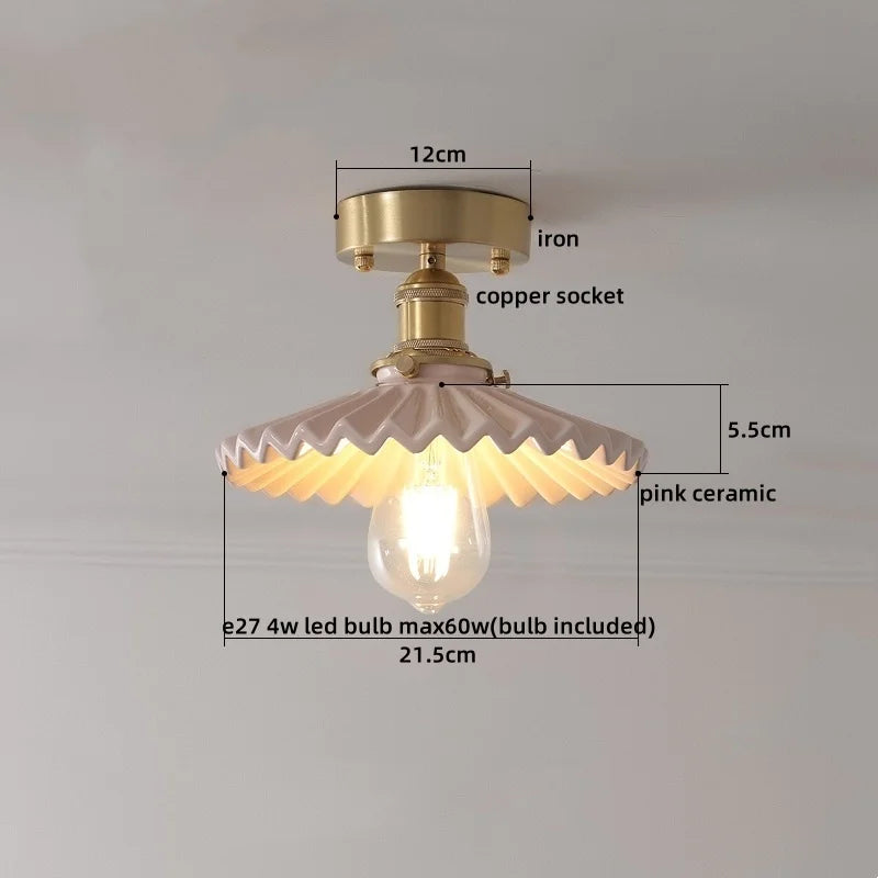 Axyaa LED Ceiling Light: Modern Style, Copper Ceramic, Indoor Home Lighting