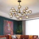 Axyaa Glass Ball LED Chandelier Pendant Lamp - Minimalist, Modern Lighting Fixtures