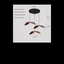Axyaa Walnut LED Pendant Lamp Minimalist Chandelier
