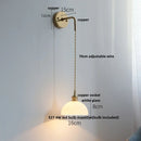 Axyaa Nordic LED Wall Lamp Pull Chain Switch Indoor Stair Light Sconce