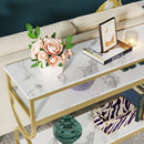 Axyaa 3-Tier Console Table: 55" Sofa Entryway Hallway Table, Open Storage Shelves